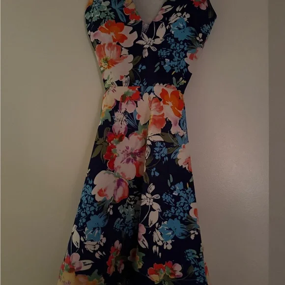 Windsor Floral Mini Dress - Blue and Pink Floral - Picture 2 of 4